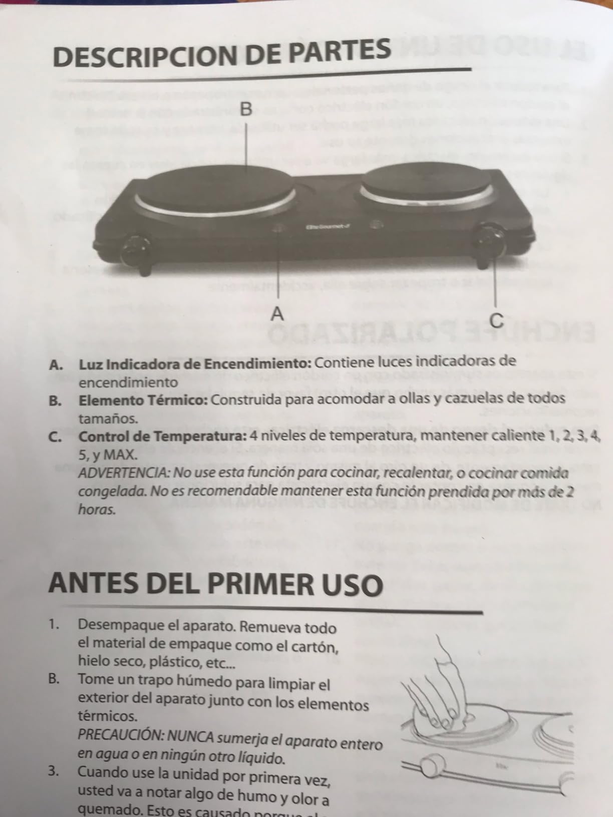 Elite Gourmet Double Cast Iron Burner, 1500W Hot Plate, Adjustable Temp customer photo 2
