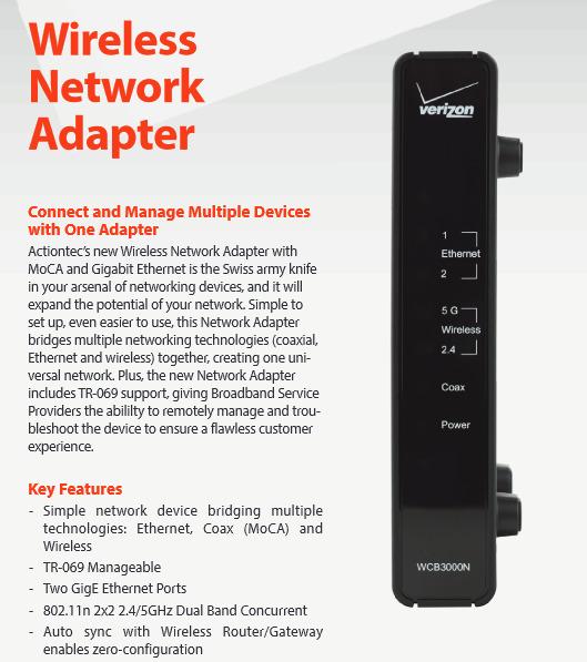 Actiontec WCB3000N01 Single Dual-Band Wireless Network Extender and Ethernet Over Coax Adapter (WCB3000N) customer photo 2