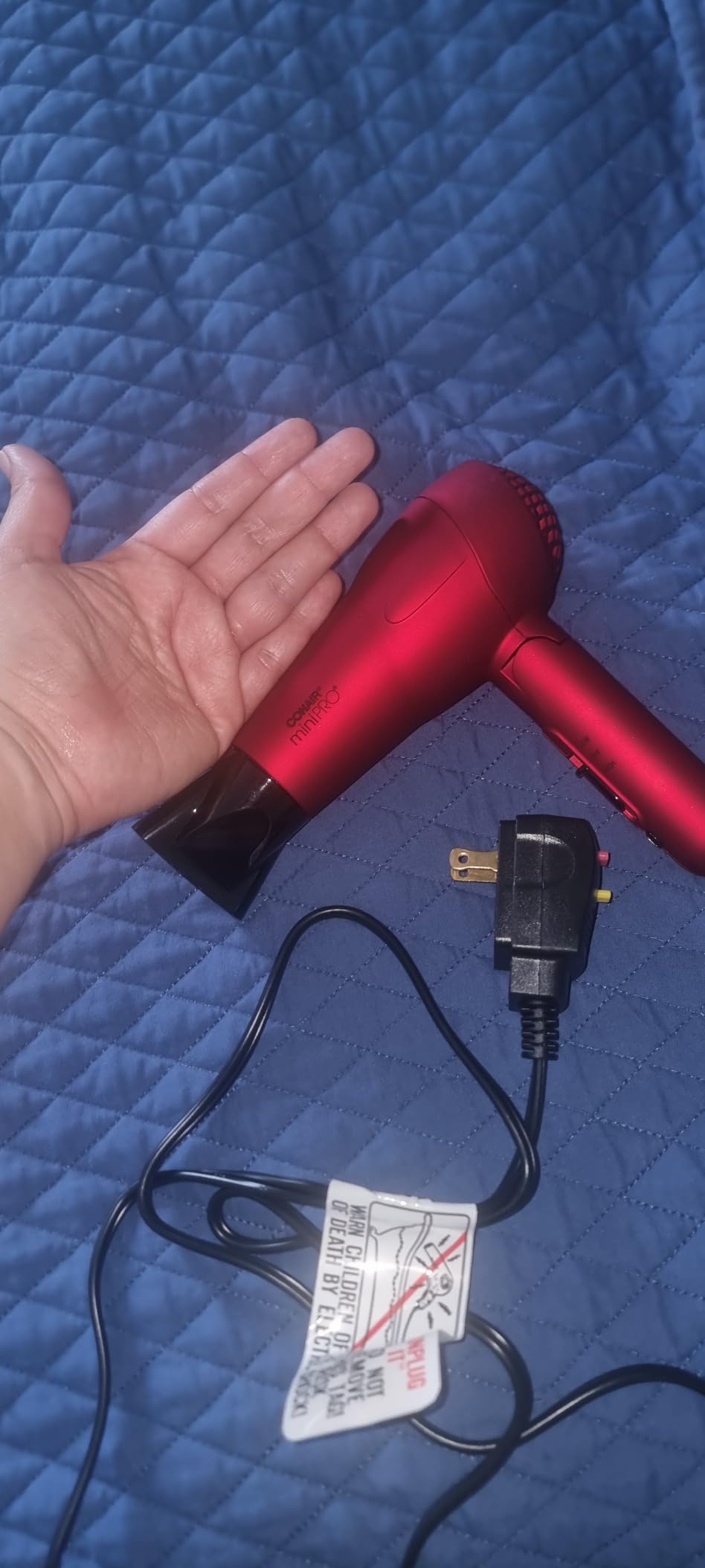Conair Hair Dryer, Mini Pro, Travel, Folding Handle, Red customer photo 1