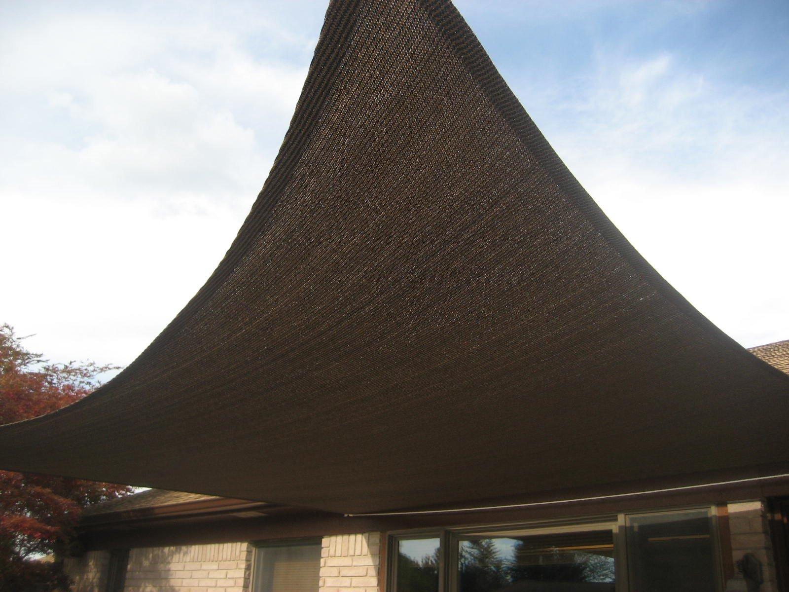 TANG 16' x 20' Sun Shade Sail Rectangle Outdoor Canopy UV Block Sunshades for Patio, Square Shade Cloth for Backyard Porch Deck Garden Pergola Cover, Brown customer photo 2