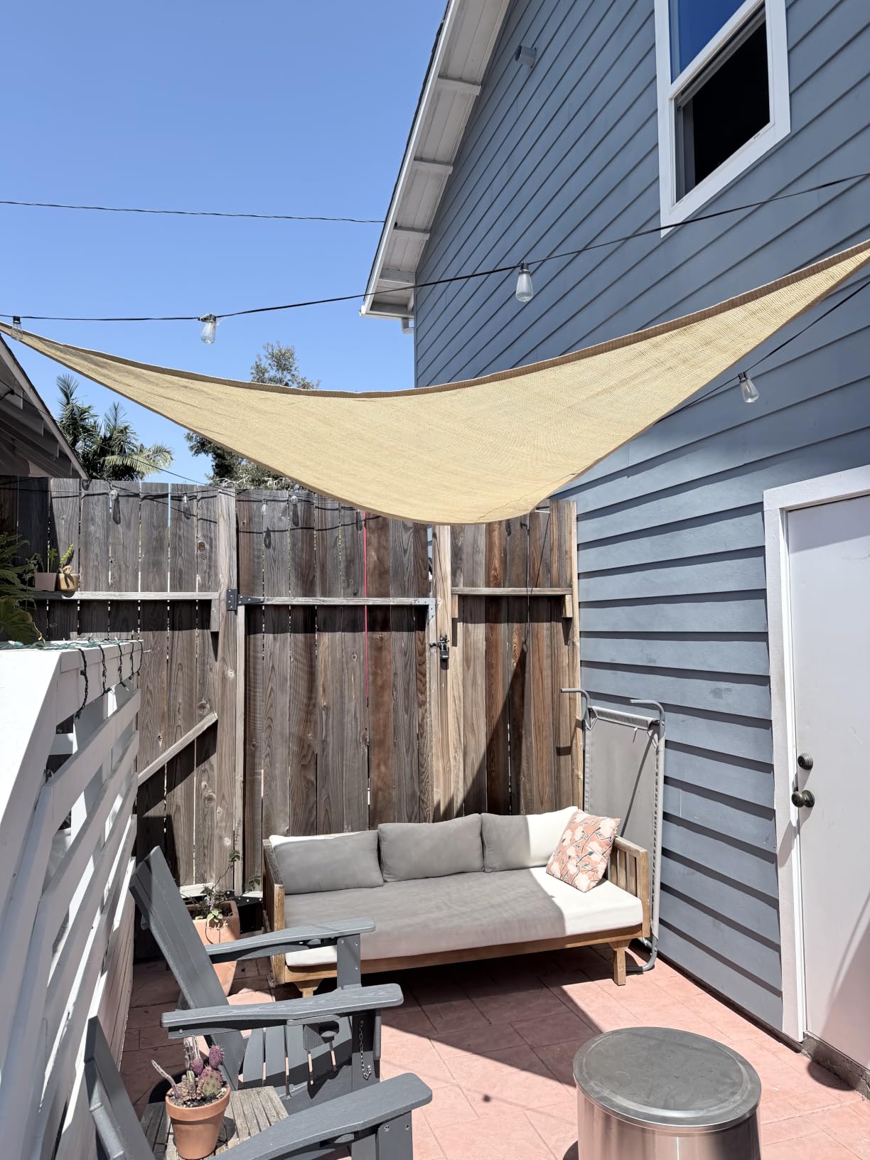 Windscreen4less 12' x 12' x 12' Sun Shade Sail Triangle Outdoor Canopy Cover UV Block for Backyard Porch Pergola Deck Garden Patio (Brown) customer photo 1