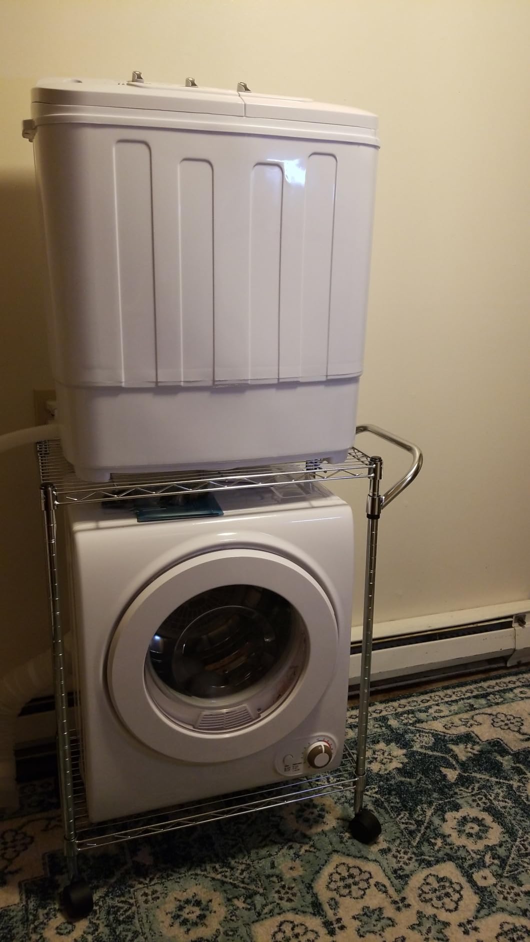 SUPER DEAL Compact Mini Twin Tub Washing Machine 13lbs Capacity Portable Washer Wash and Spin Cycle Combo, Built-in Gravity Drain for Camping, Apartments, Dorms, College, RV’s and Small Spaces customer photo 2