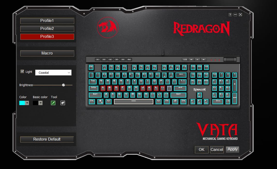 Redragon K580 Wired RGB Mechanical Gaming Keyboard, Macro Key & Media Wheel customer photo 2