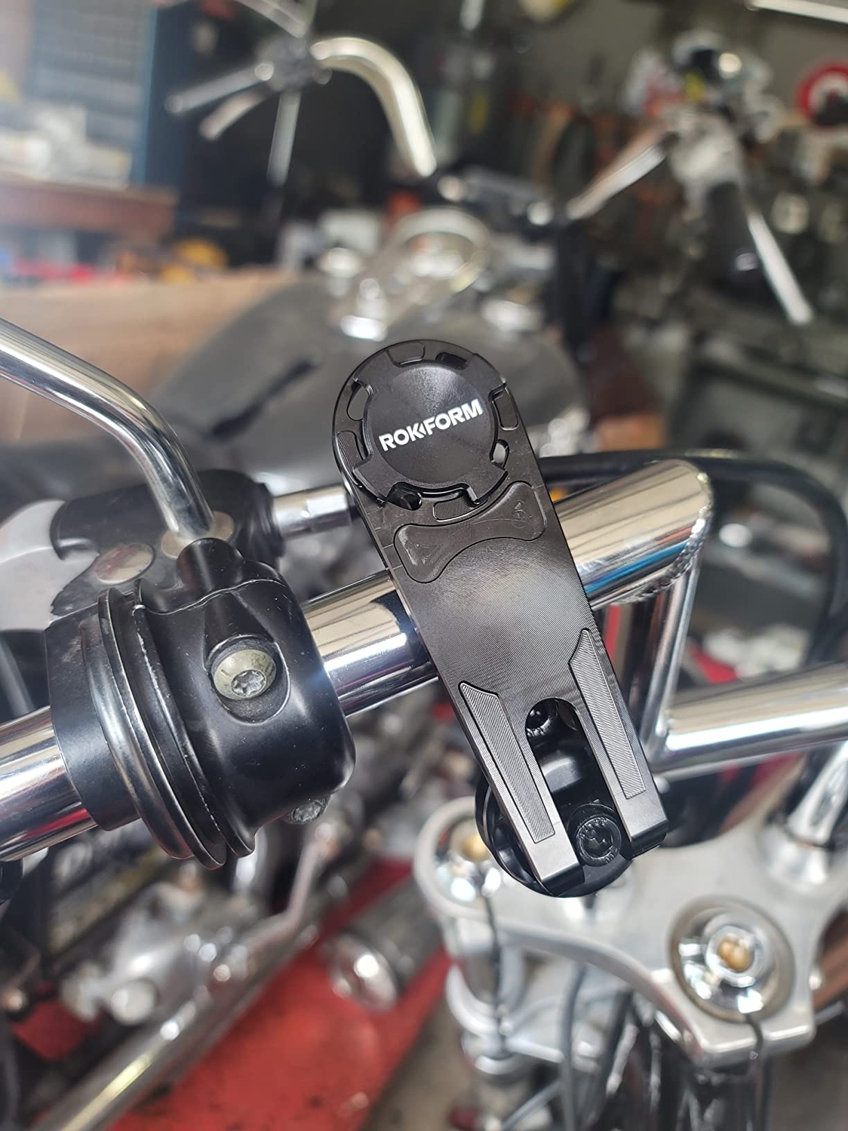 Rokform - Motorcycle Handlebar Phone Mount, Mounts to any Handlebar from 7/8