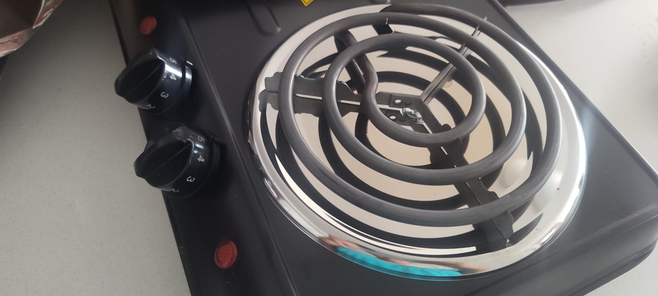 OVENTE Electric Double Burner, 1700W Coil Hot Plate, Black BGC102B customer photo 1