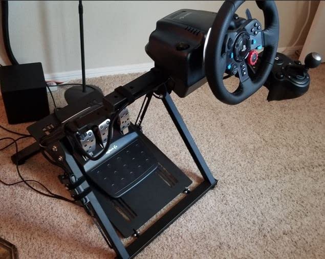 GT OMEGA Apex Racing Wheel Stand - Compatible with Logitech G29 and G920, Fanatec ClubSport, and Thrustmaster TX, T500, & T300, Foldable, Tilt-Adjustable for Racing Control customer photo 1