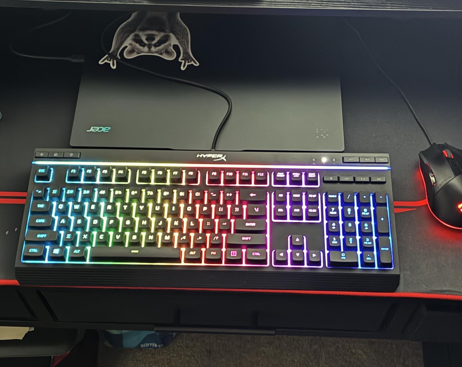 HyperX Alloy Core RGB – Membrane Gaming Keyboard, Comfortable Quiet Silent Keys with RGB LED Lighting Effects, Spill Resistant, Dedicated Media Keys, Compatible with Windows 10/8.1/8/7 – Black customer photo 1