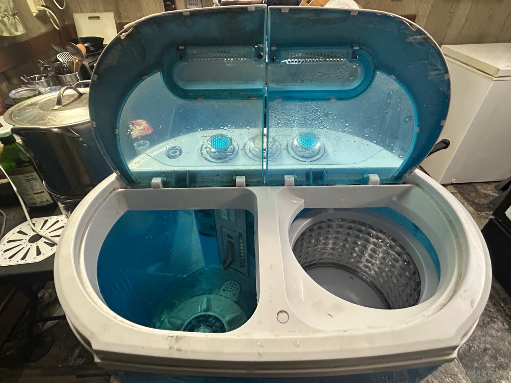 SUPER DEAL Small Portable Washing Machine 9.9lb Mini Compact Washer Twin Tub Laundry Machine Top Load Spinning and Washing Combo 6.57 FT Inlet Gravity Drain Hose customer photo 1