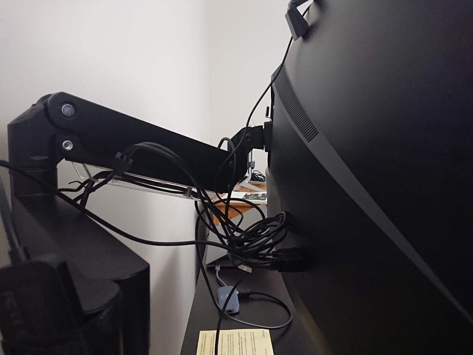 VIVO Premium Aluminum Monitor Arm for Ultrawide Screens up to 49 inches and 33 lbs, Heavy Duty Single Desk Mount, Pneumatic Height, Max VESA 100x100, Black, STAND-V101G1 customer photo 1