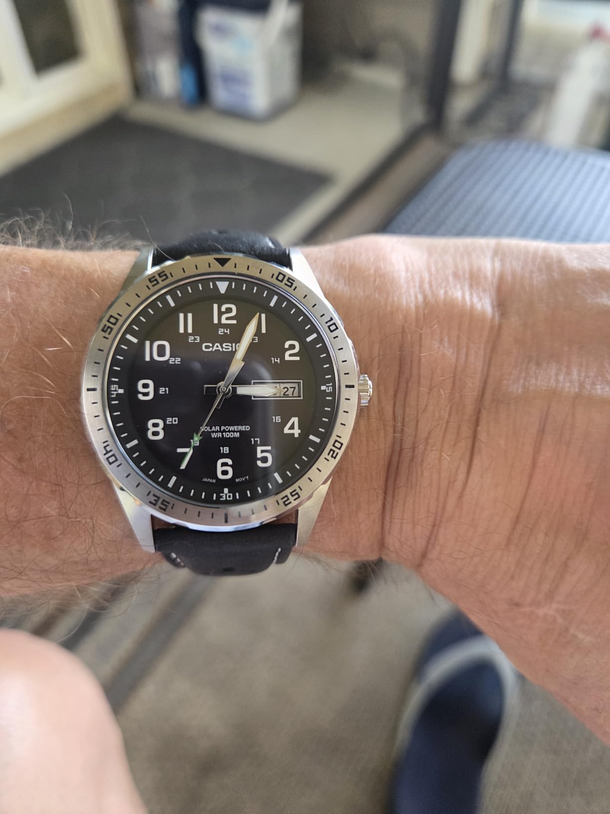 Casio MTPS120L Series | Unisex Analog Watch | 100M WR | Stainless Steel Case | 3 Hand Analog (HR, Min, SEC) | Date Display | Low Battery Alert | Military Styling | Solar Powered customer photo 2