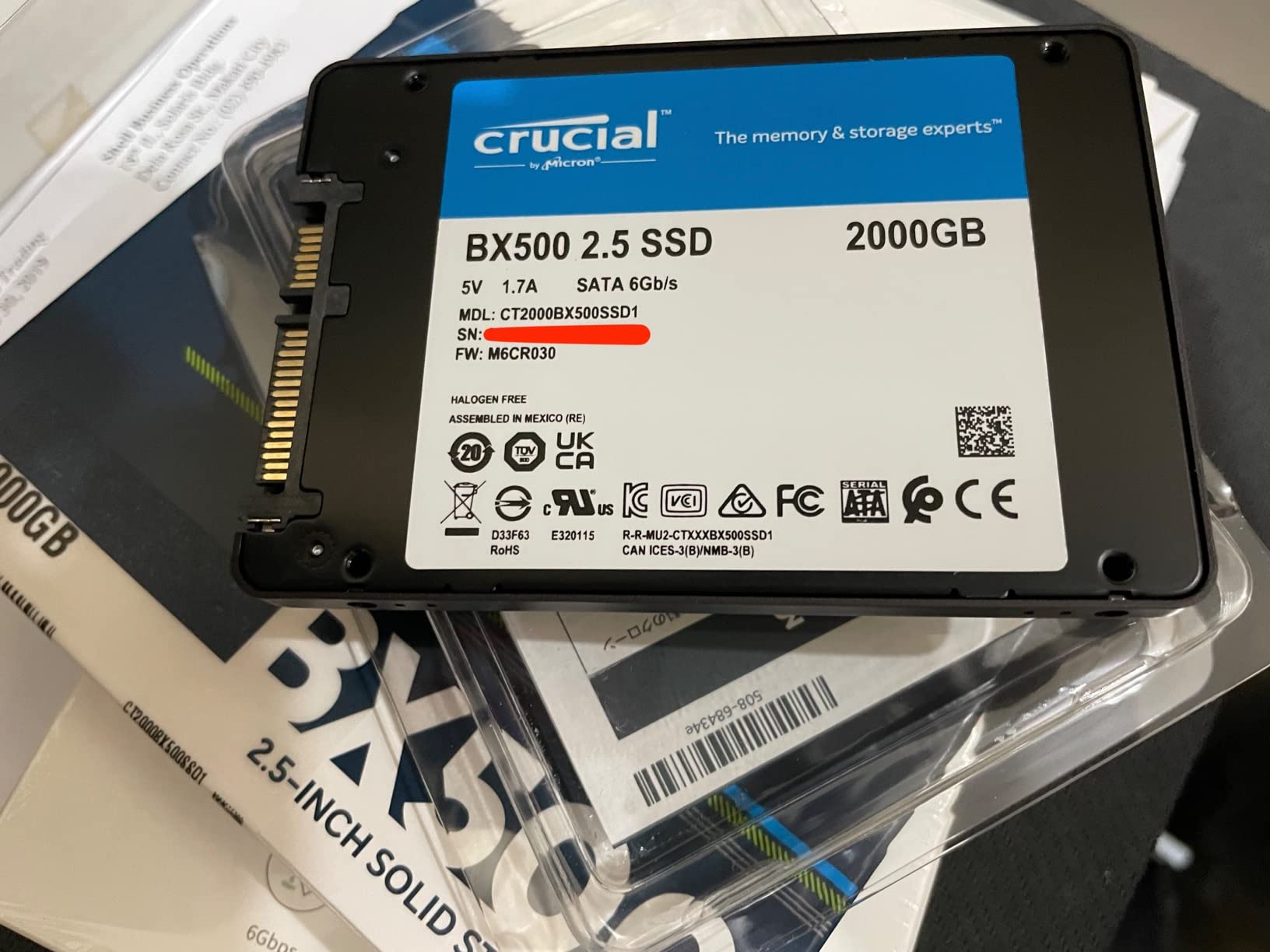 Crucial BX500 2TB 3D NAND SATA 2.5-Inch Internal SSD, up to 540MB/s - CT2000BX500SSD1, Solid State Drive customer photo 2