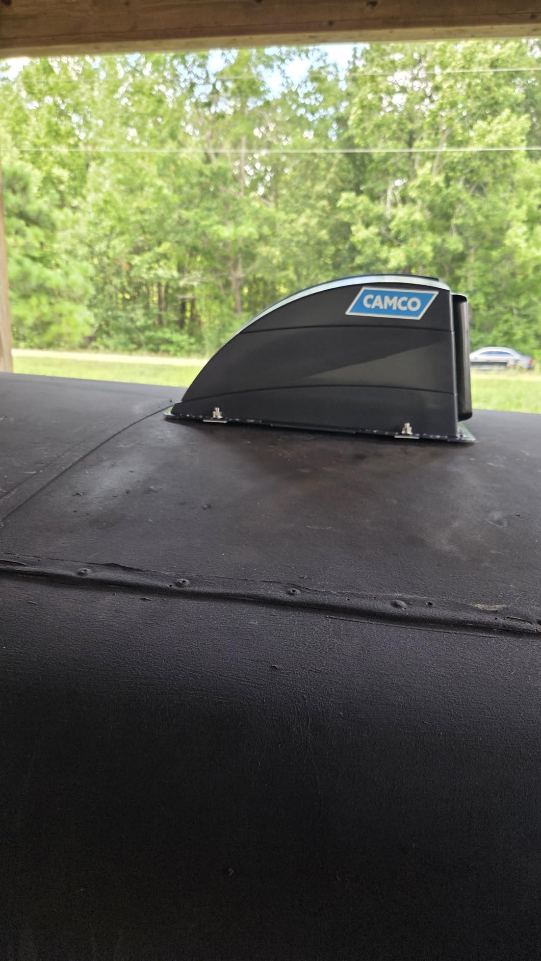 Camco Roof Vent Cover-Allows High Flow Ventilation Into Your RV, Rain or Shine-Easy Cleaning-Installation Hardware Included-Smoke (21016) customer photo 1