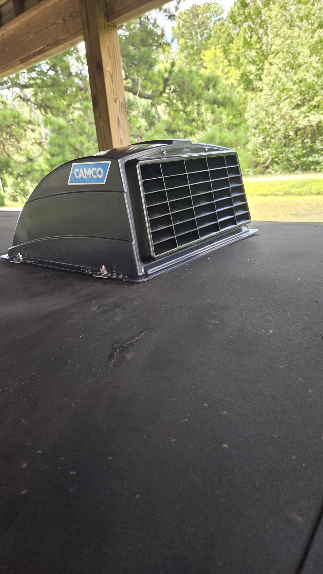 Camco Roof Vent Cover-Allows High Flow Ventilation Into Your RV, Rain or Shine-Easy Cleaning-Installation Hardware Included-Smoke (21016) customer photo 2