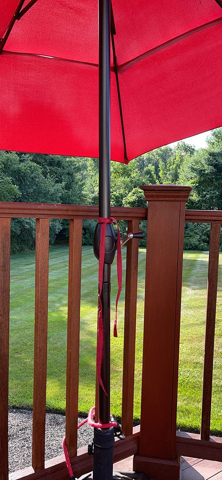 Tangkula 10 Ft 3 Tier Patio Umbrella, Outdoor Aluminum Double Vented Tilt Umbrella with Crank, for Market, Backyard, Poolside, Garden (Burgundy) customer photo 1