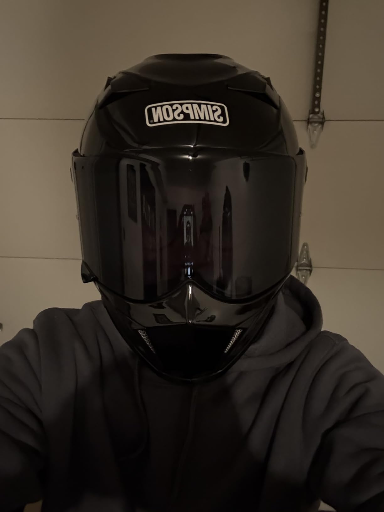 Simpson Mod Bandit Modular Motorcycle Helmet - DOT & ECE Certified - Flip Front, Comms Ready, Internal Sun Shield and External Clear Face Shield Included - Shell in Gloss Black customer photo 1