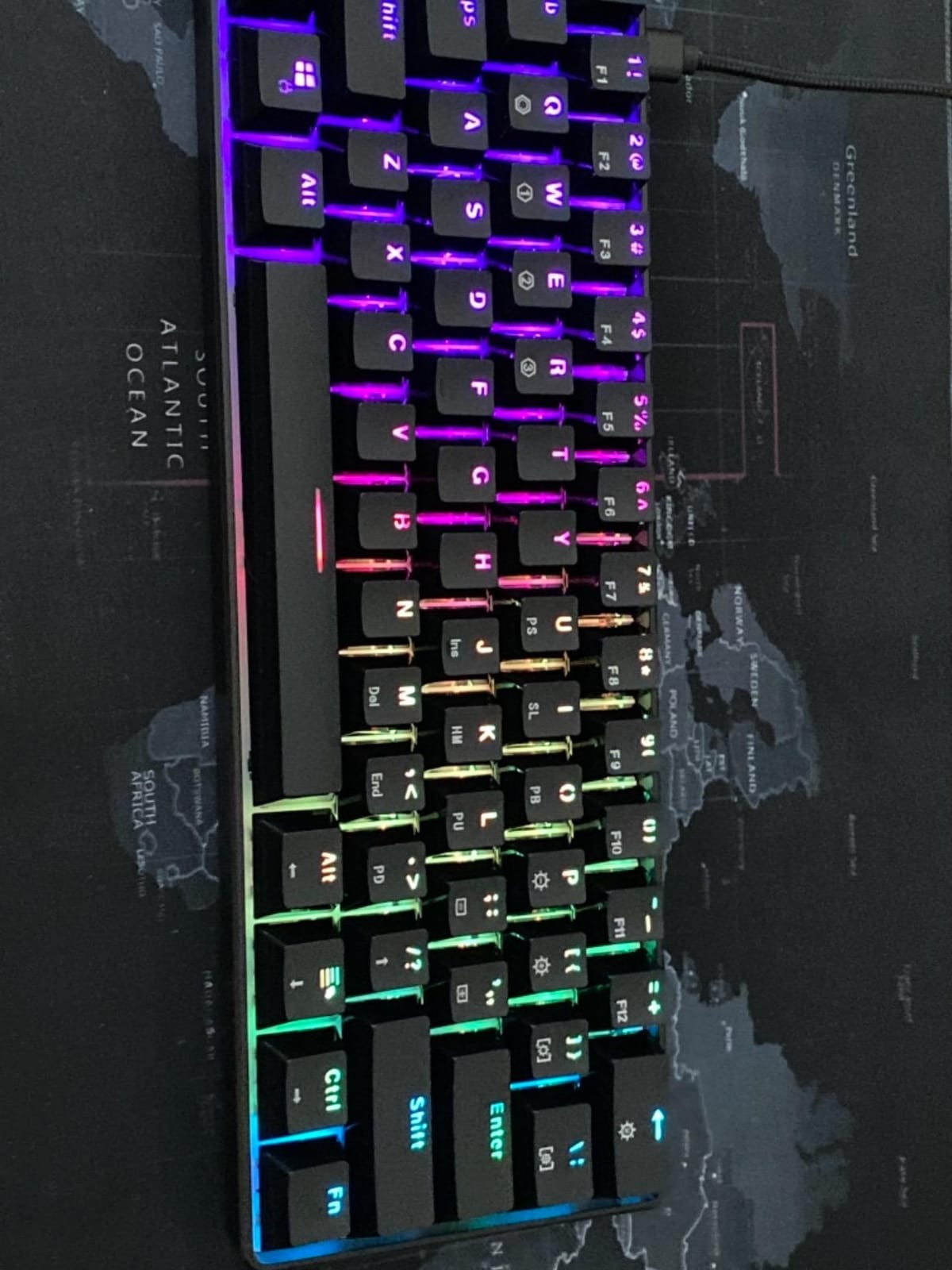 HK GAMING GK61 Mechanical Gaming Keyboard - 61 Keys Multi Color RGB Illuminated LED Backlit Wired Programmable for PC/Mac Gamer (Gateron Optical Yellow, White) customer photo 2