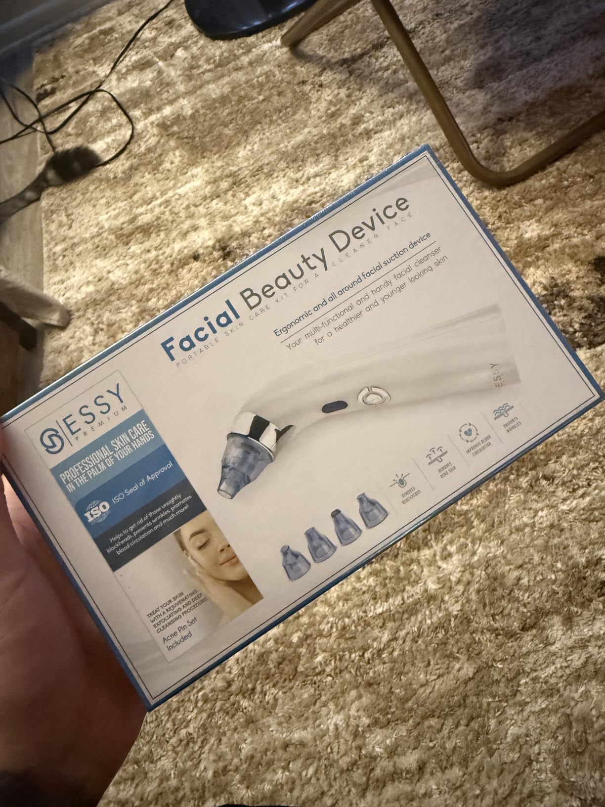 Essy Blackhead Remover Facial Cleanser Machine for Pimple Suction (Blue) customer photo 1