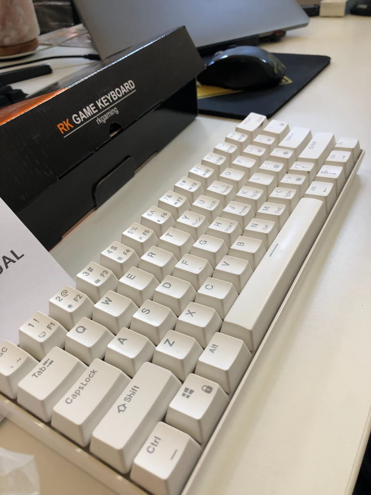 RK ROYAL KLUDGE RK61 Wired 60% Mechanical Gaming Keyboard, Compact PC Game Keyboards with QMK/VIA Programmable RGB Backlit, Hot Swappable Custom Keyboard for Win/MAC, Pre-lubed Red Switch, White customer photo 2