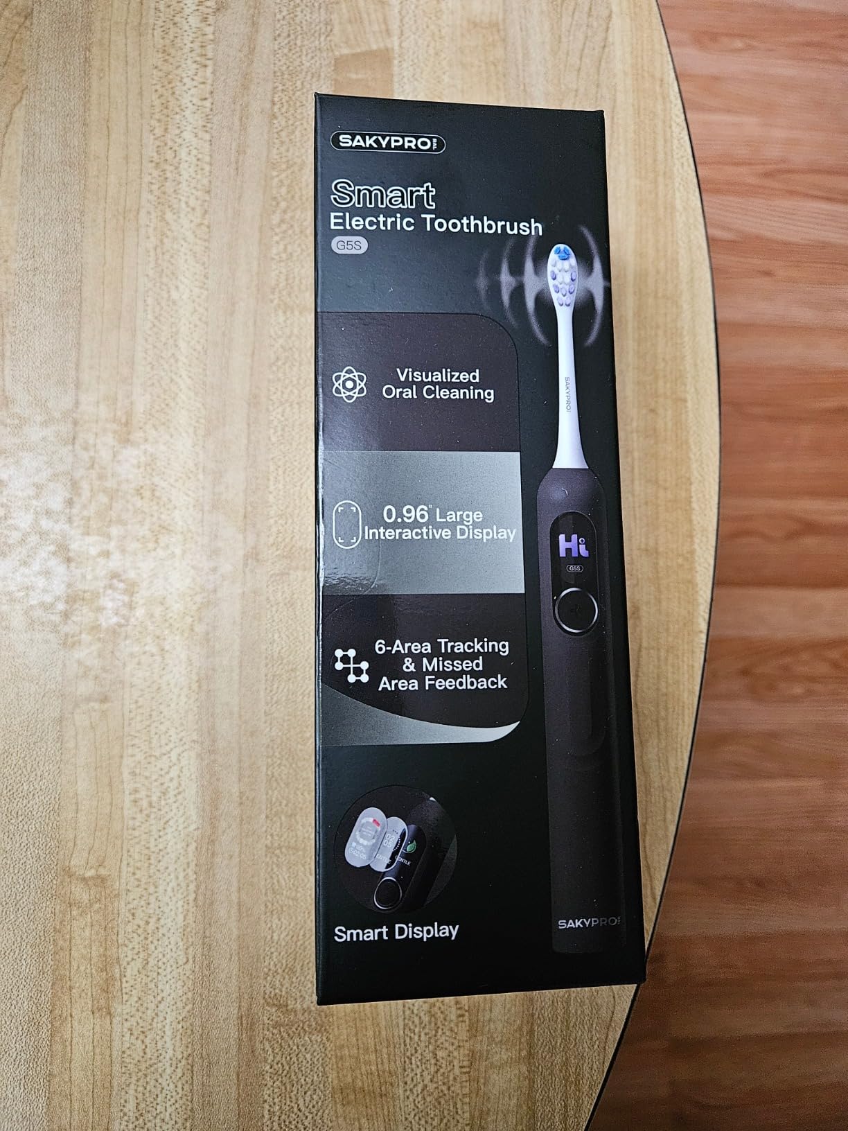SAKYPRORAL Kids Electric Toothbrush for Teens Tween (6-15Y), Smart AI Screen with Brushing Score, Soft Bristles, Visual Timer for Braces, 150 Days Battery with Travel Case (Blue) customer photo 2