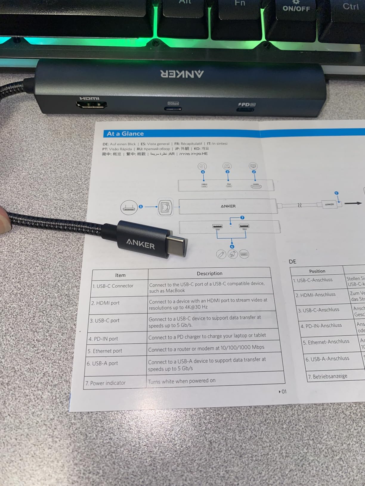 Anker USB-C Hub with Ethernet, 6-in-1 Multiport USB C to Ethernet Adapter customer photo 2