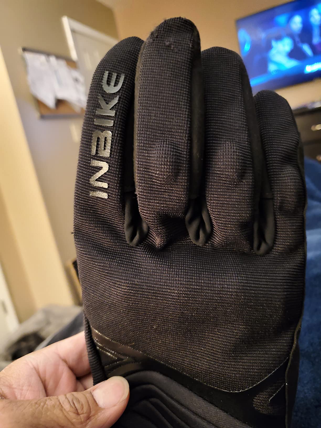 INBIKE Waterproof Winter Motorcycle Gloves Thermal Fleece Touchscreen with TPR Palm Pad Cushioning Hard Knuckle Black Large customer photo 1