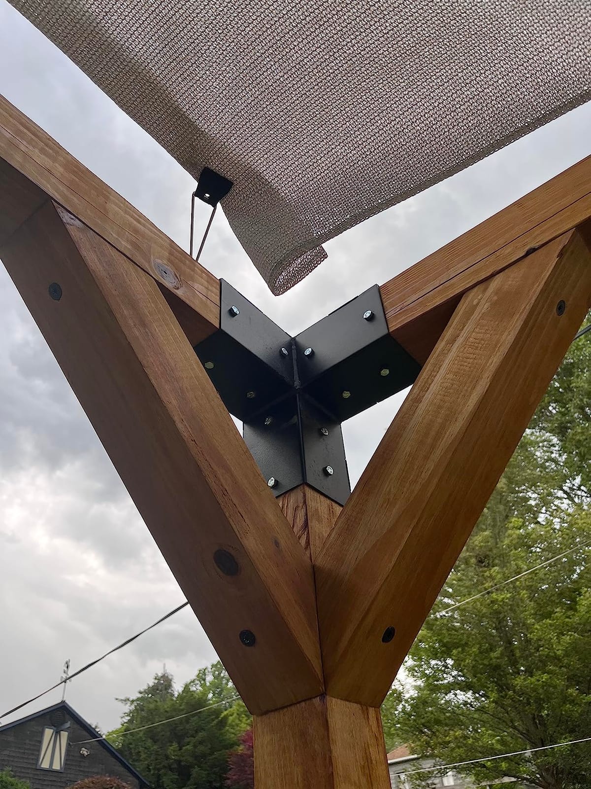 Pergola Kit | Easy, Modular, Modern Pergola Hardware Kit | DIY Elevated Wood Stand Kit with Powder Coated Steel Brackets | Includes 4 Bracket Shoulders 4 Boots 2” Bolts for 4x4 Lumber customer photo 1