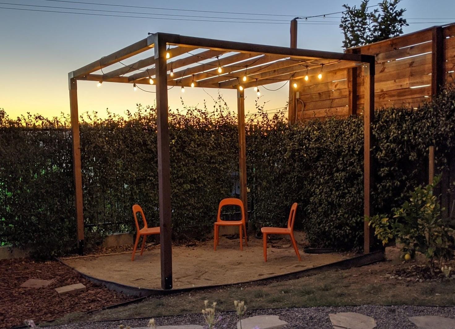 Pergola Kit | Easy, Modular, Modern Pergola Hardware Kit | DIY Elevated Wood Stand Kit with Powder Coated Steel Brackets | Includes 4 Bracket Shoulders 4 Boots 2” Bolts for 4x4 Lumber customer photo 2