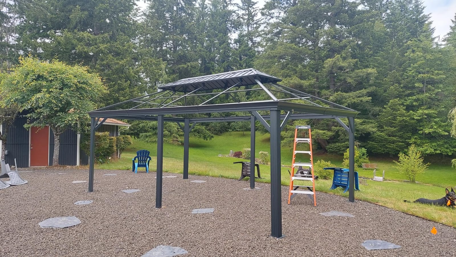 PURPLE LEAF Permanent Hardtop Gazebo 10' X 12' Aluminum, Gray customer photo 2