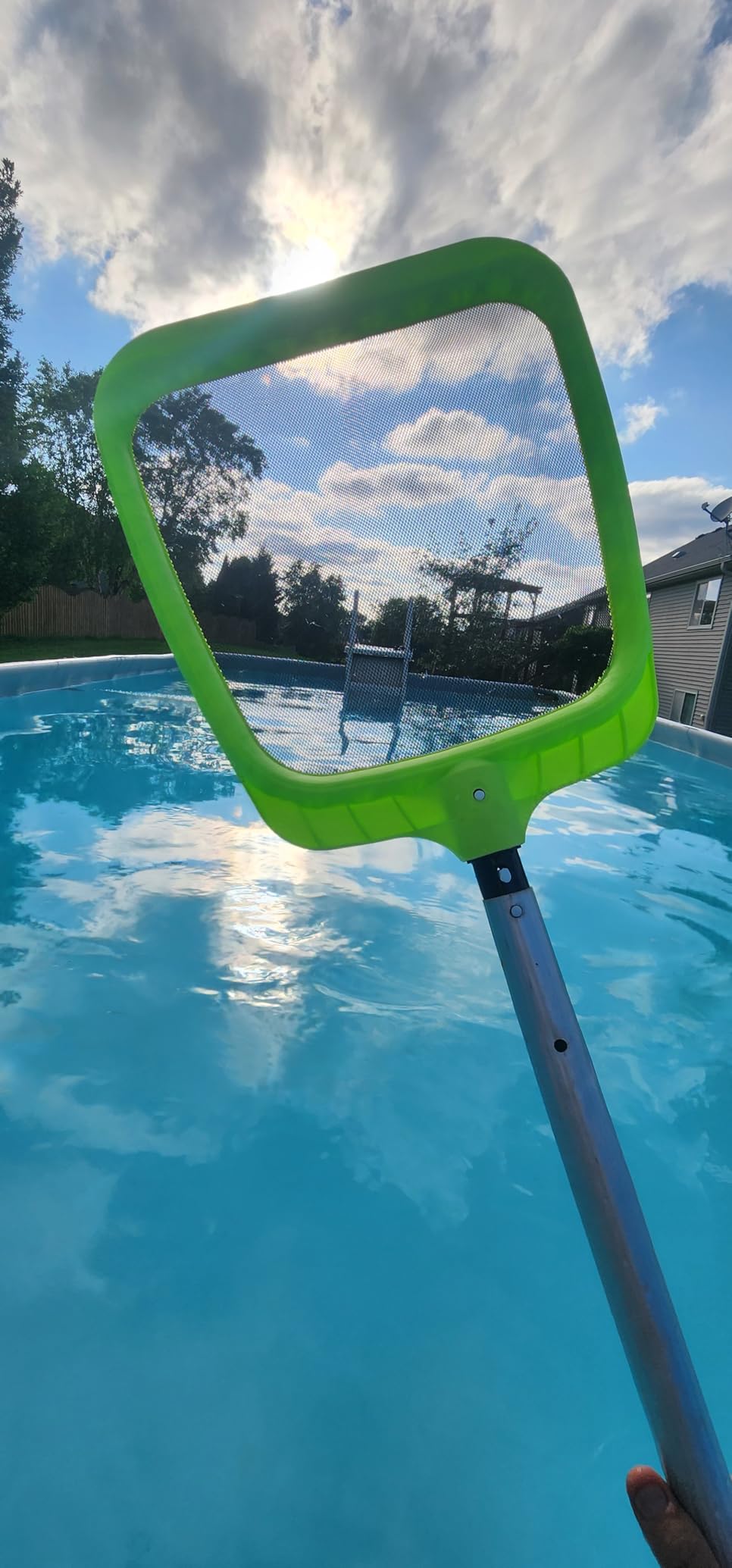 Sepetrel Pool Skimmer Net - Professional Heavy Duty Reinforced Frame Nylon Flat Leaf Rake Net,for Spa Pond Swimming Pool, Cleaning Supplies and Accessories, (Pole Not Included) customer photo 1