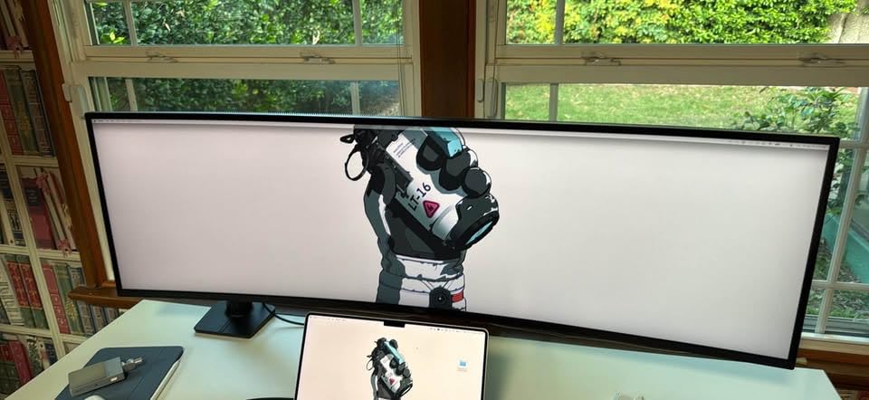 Ergotron – HX Premium Heavy Duty Monitor Arm, Single Monitor VESA Desk Mount – for Flat or Slight Curved Ultrawide Monitors Up to 49 inches, 20 to 42 lbs – Standard Pivot, Matte Black customer photo 1