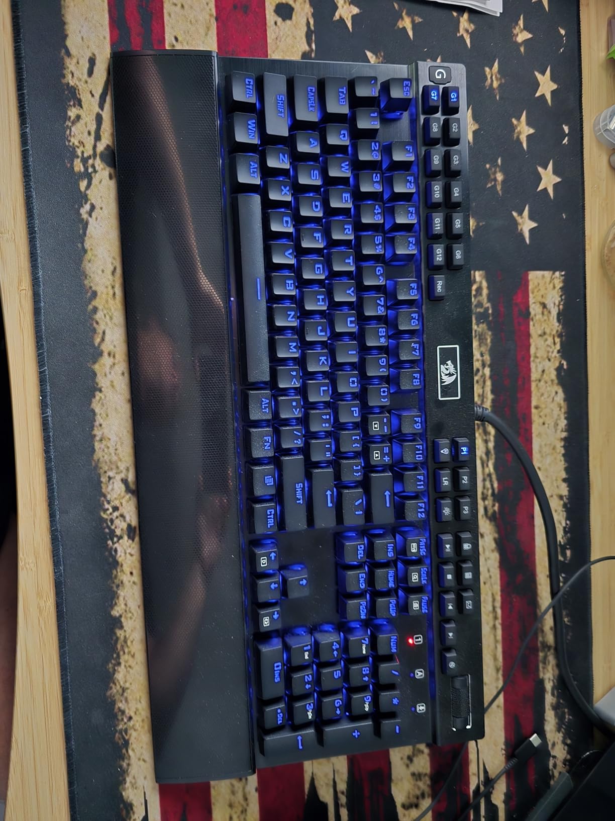 Redragon K550 RGB Gaming Keyboard, 104 Keys + 12 Macro G Keys Wired Mechanical Keyboard w/Aluminum Top Plate, Custom Clicky Purple Switch, Extra USB Port & Wrist Rest customer photo 1