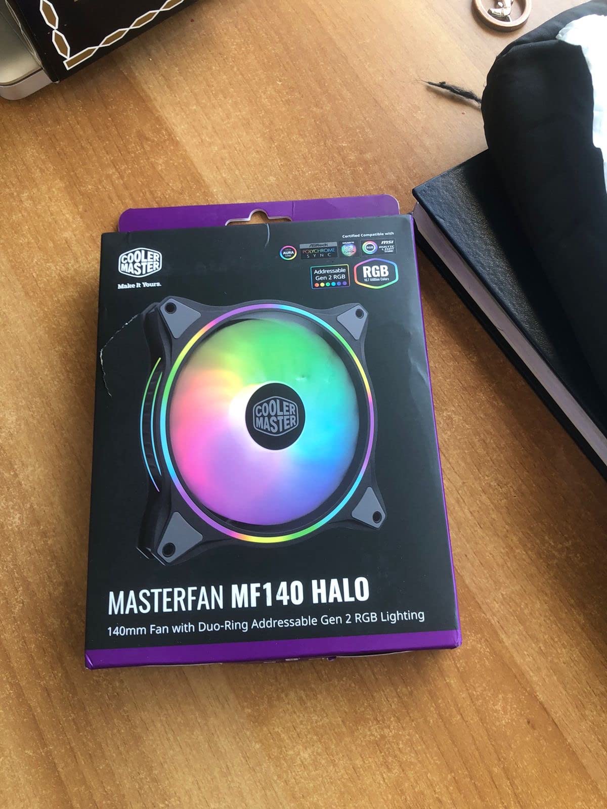 Cooler Master MasterFan MF140 Halo Fan, Duo-Ring ARGB Customizable Lighting, 140mm PWM Static Pressure, ARGB Header Extender for PC Case, Liquid and Air Cooler (MFL-B4DN-15NPA-R1) customer photo 1