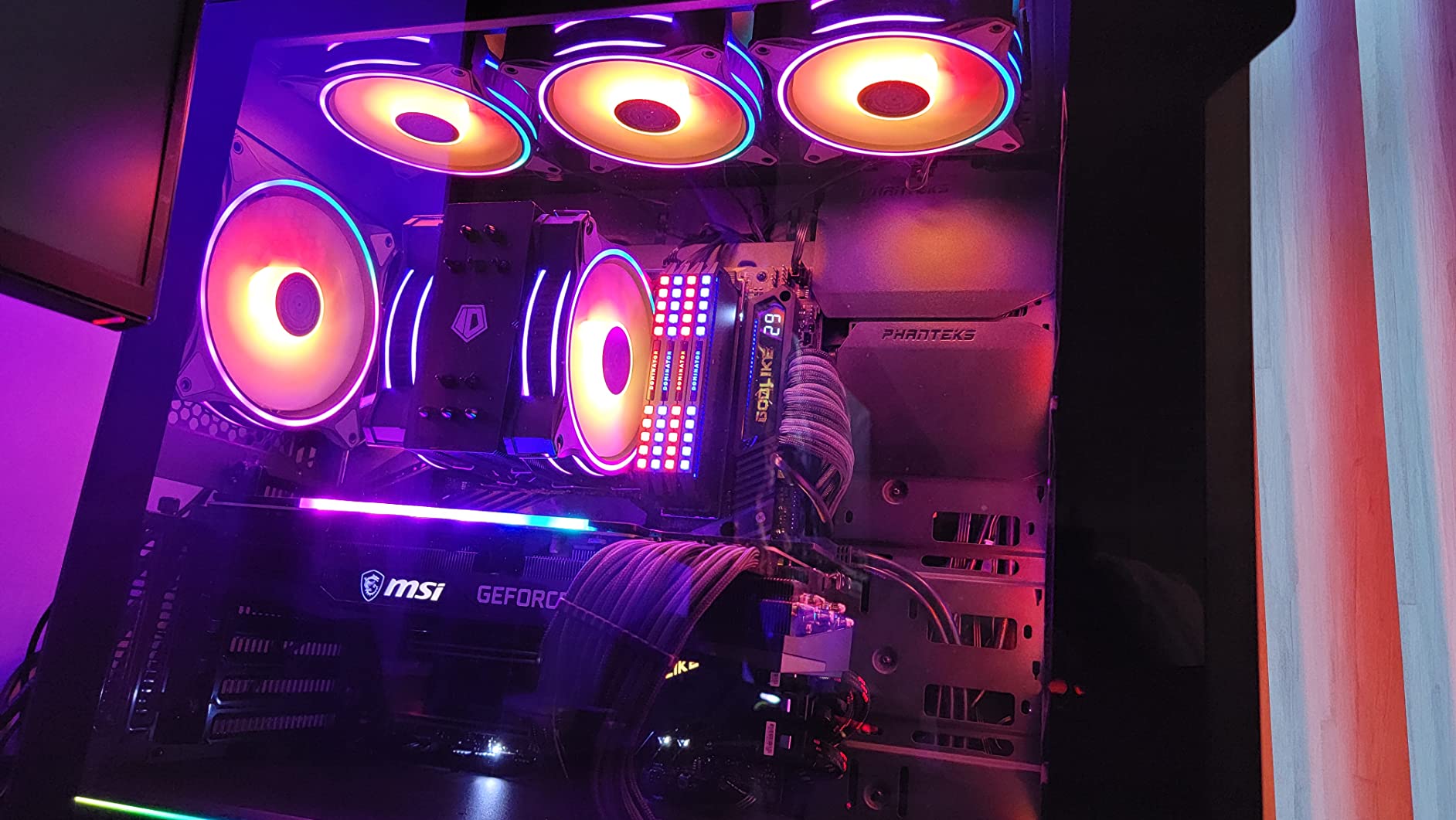 Cooler Master MasterFan MF140 Halo Fan, Duo-Ring ARGB Customizable Lighting, 140mm PWM Static Pressure, ARGB Header Extender for PC Case, Liquid and Air Cooler (MFL-B4DN-15NPA-R1) customer photo 2