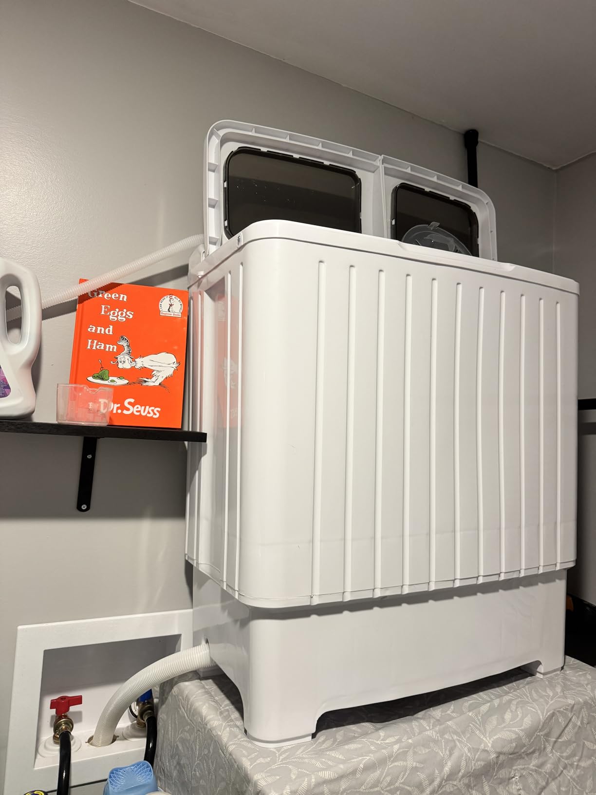 COSTWAY Portable Washing Machine, 12Lbs Washer and 8Lbs Spinner, Blue+White customer photo 1