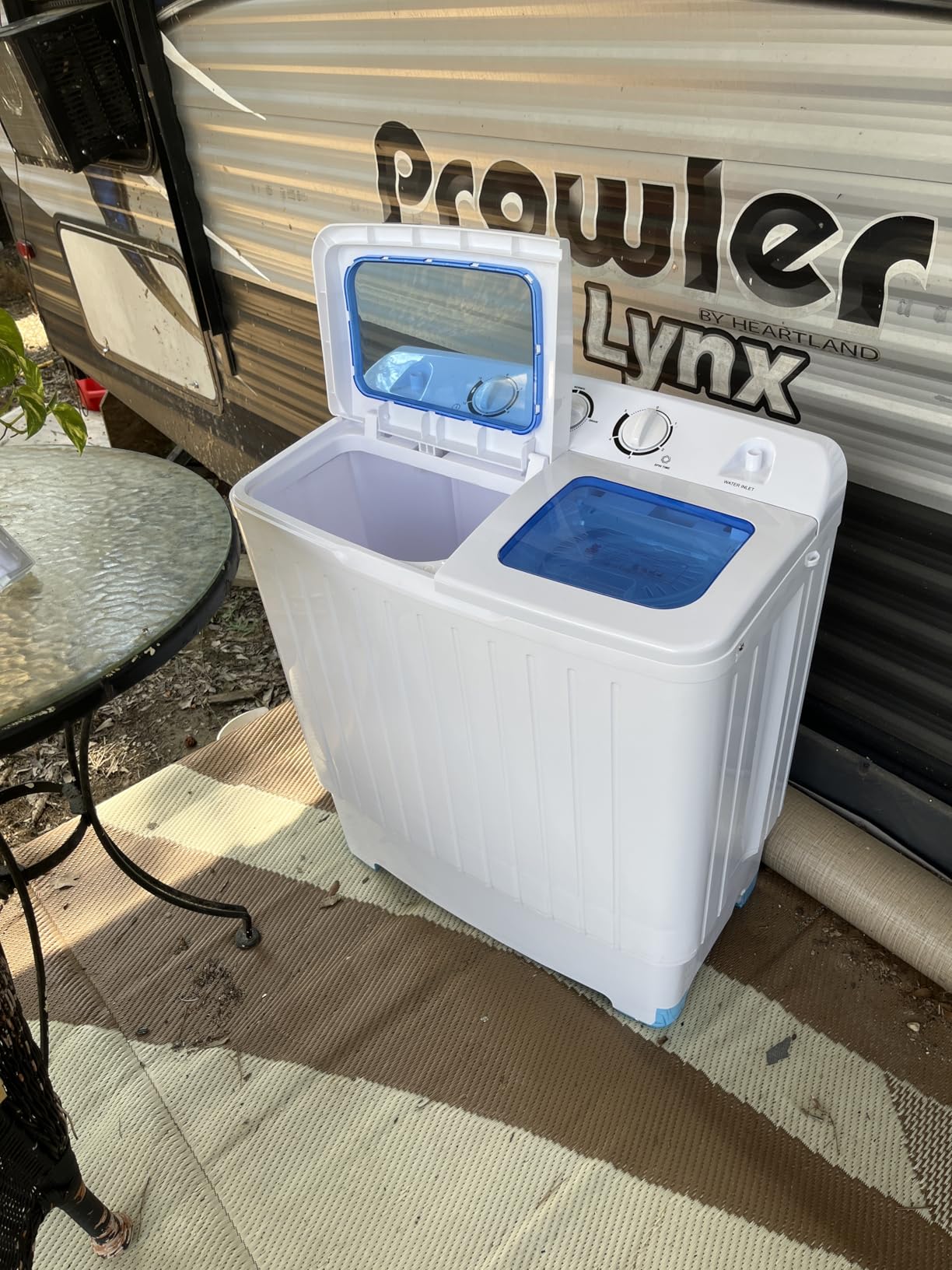COSTWAY Portable Washing Machine, 12Lbs Washer and 8Lbs Spinner, Blue+White customer photo 2