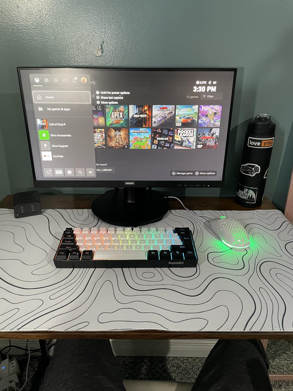Snpurdiri 60% Wired Gaming Keyboard, 61 Keys RGB (Black-White) customer photo 2