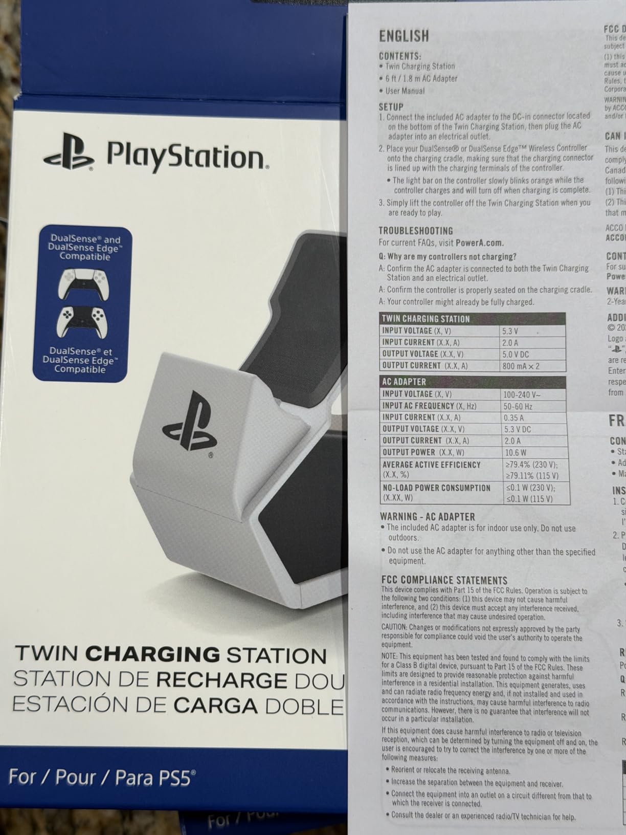 PowerA Twin Charging Station for Dualsense Wireless Controllers, Dualsense Controller Charging, Charge, Sony PlayStation, PS5, Officially Licensed - PlayStation 5 customer photo 2
