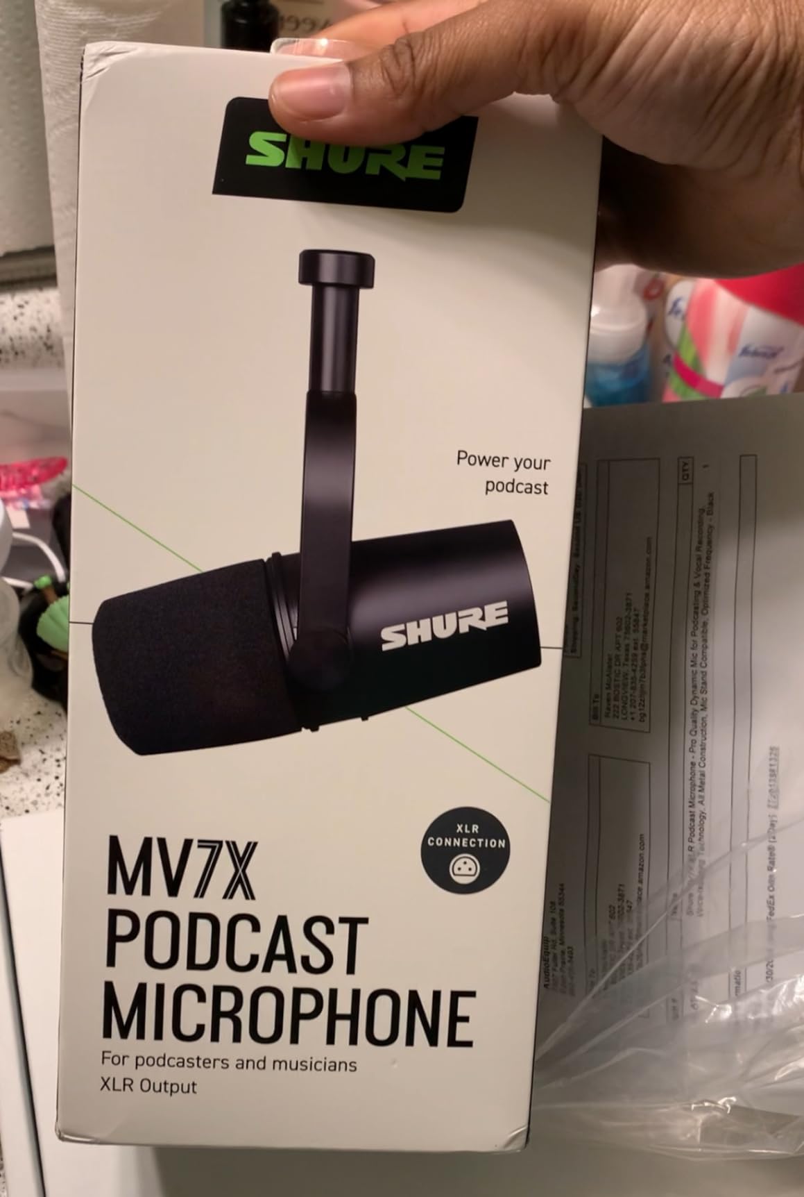 Shure MV7X XLR Dynamic Podcast & Recording Microphone - Black customer photo 1