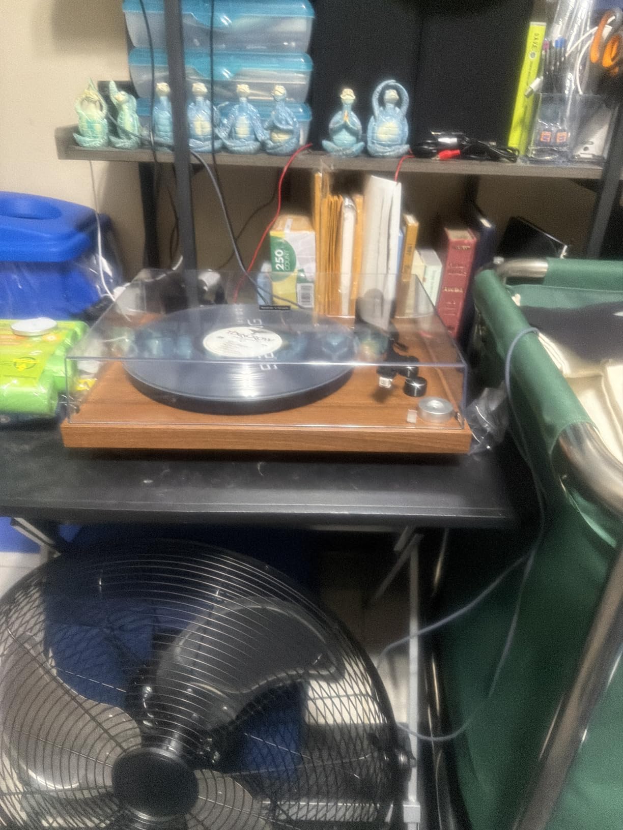 SeeYing Vinyl Record Player with 36 Watt Stereo Bookshelf Speakers customer photo 1
