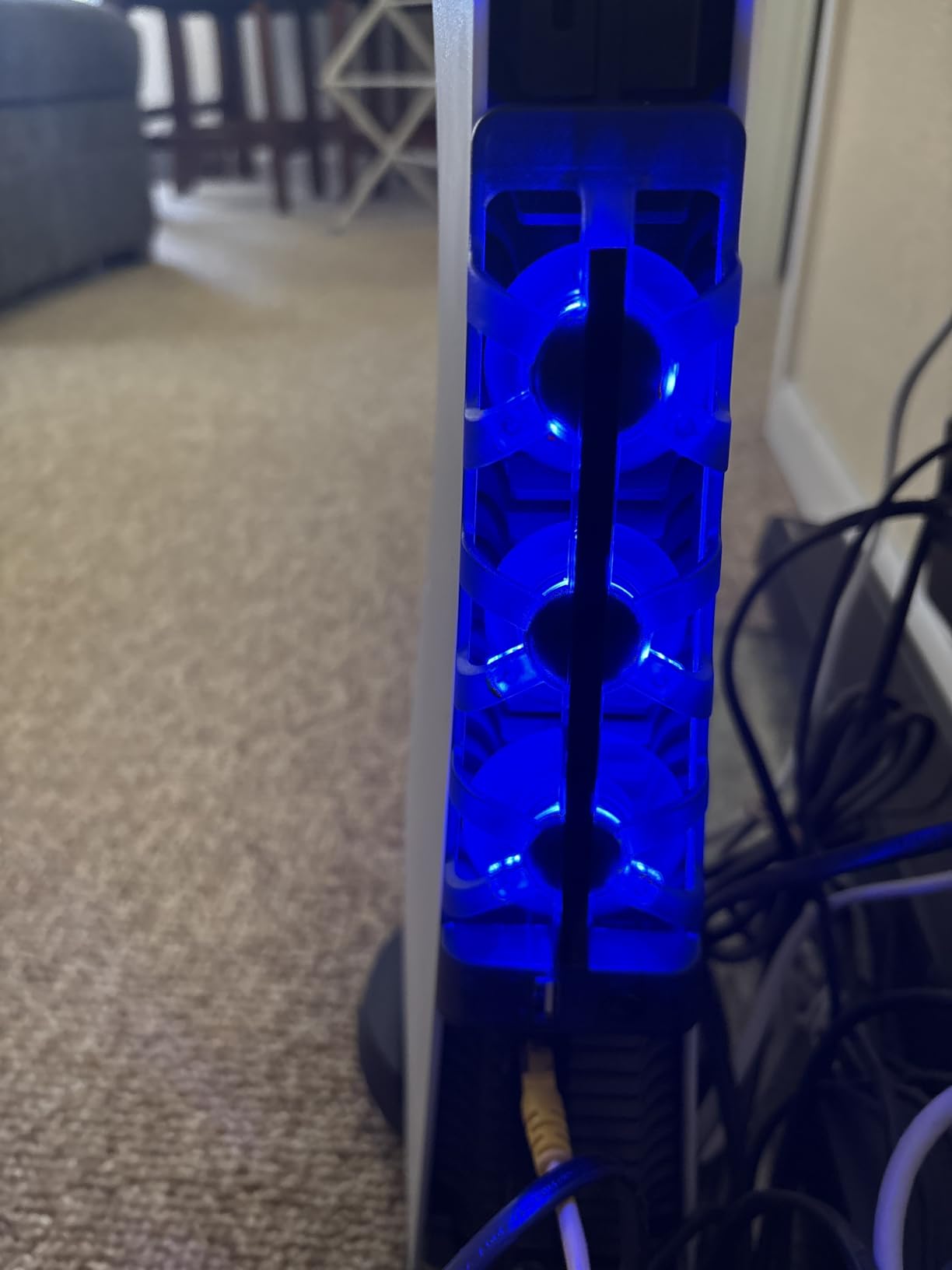 NANANINO Cooling Fan for Original PS5 Console Only, 3-Fan External Cooler with USB Charging Port, Quiet Plug & Play Cooling System, Blue LED Indicator, for PS5 Disc & Digital Edition customer photo 2