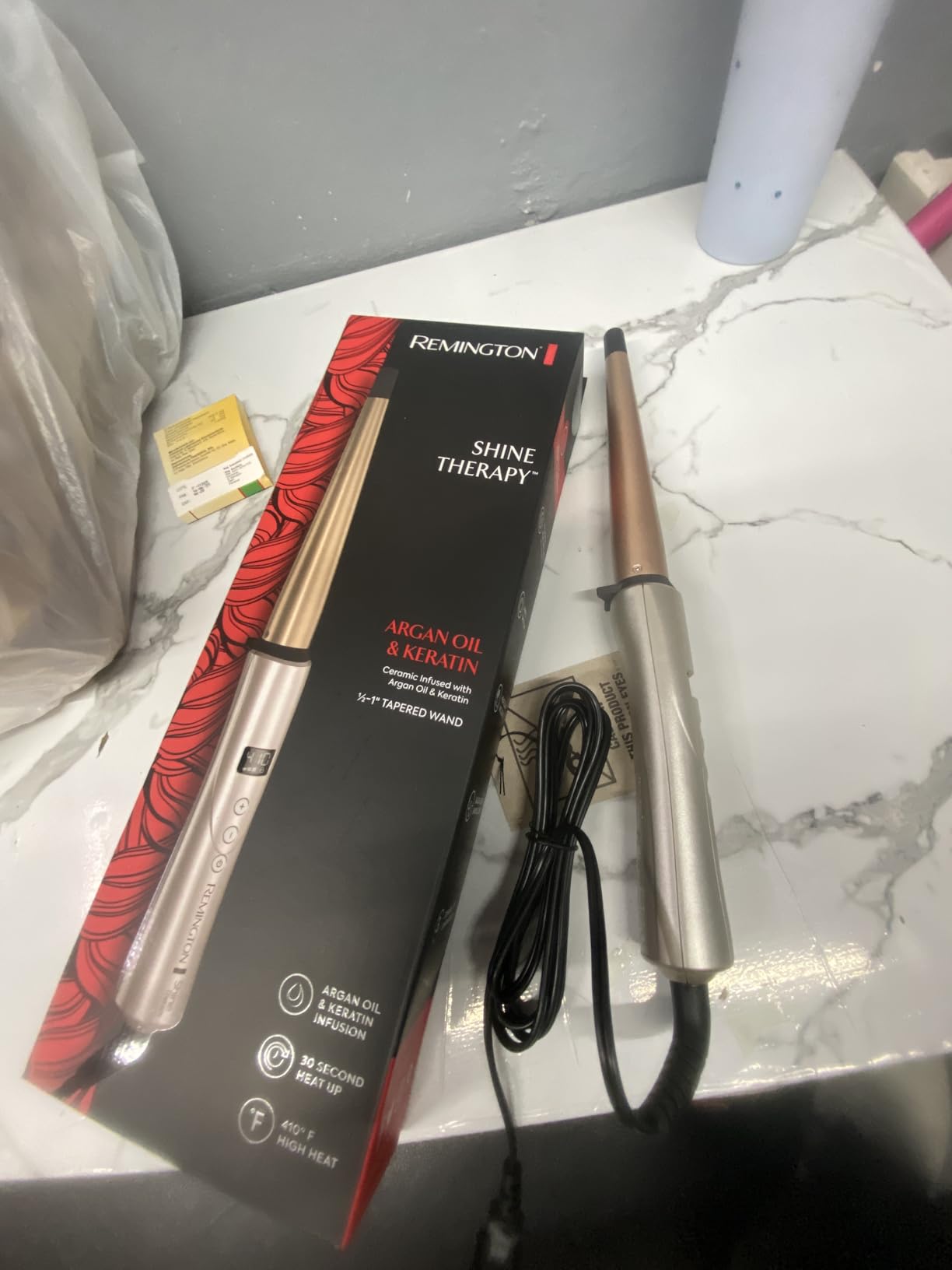 Remington Shine Therapy Tapered Curling Wand, 1–1.5 Inch customer photo 2
