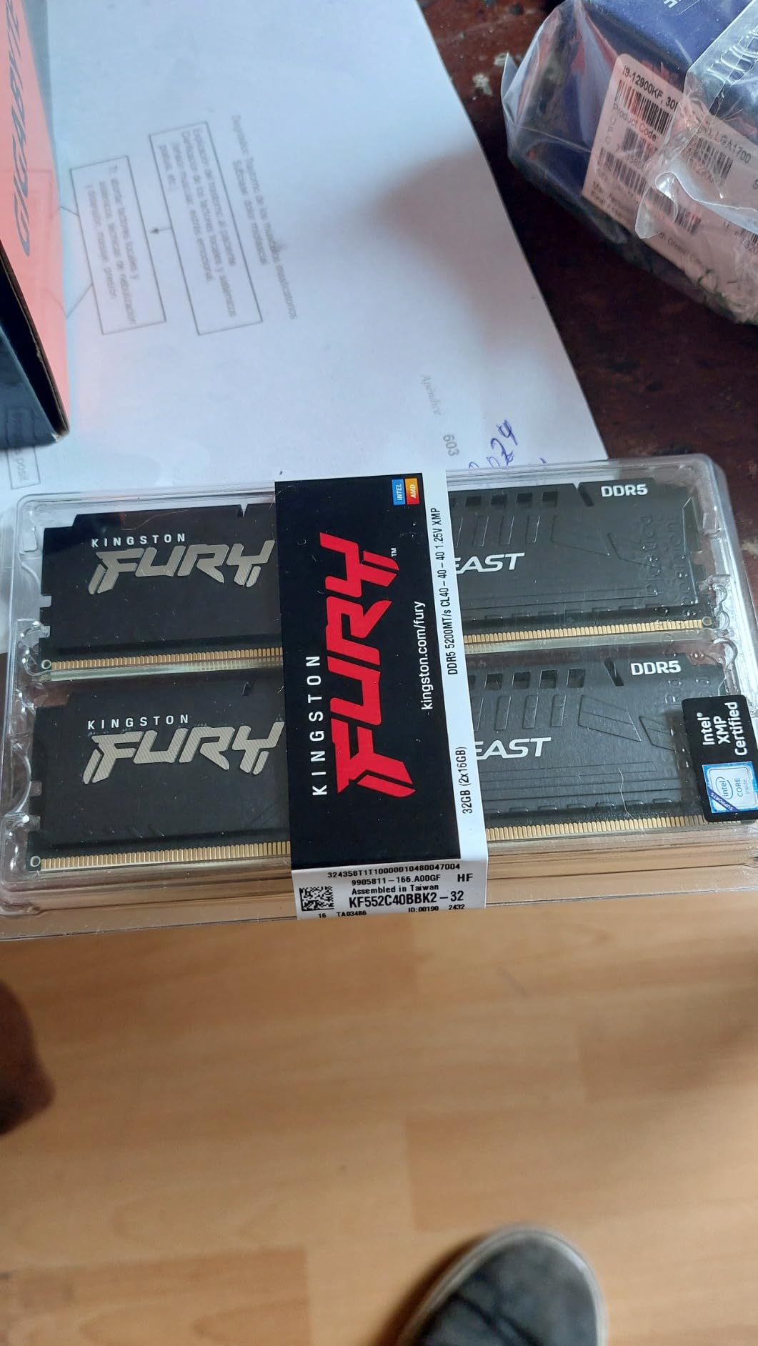 Kingston FURY Beast 32GB (2x16GB) 5200MT/s DDR5 CL40 Desktop Memory | Intel XMP 3.0 | Kit of 2 | KF552C40BBK2-32 customer photo 1