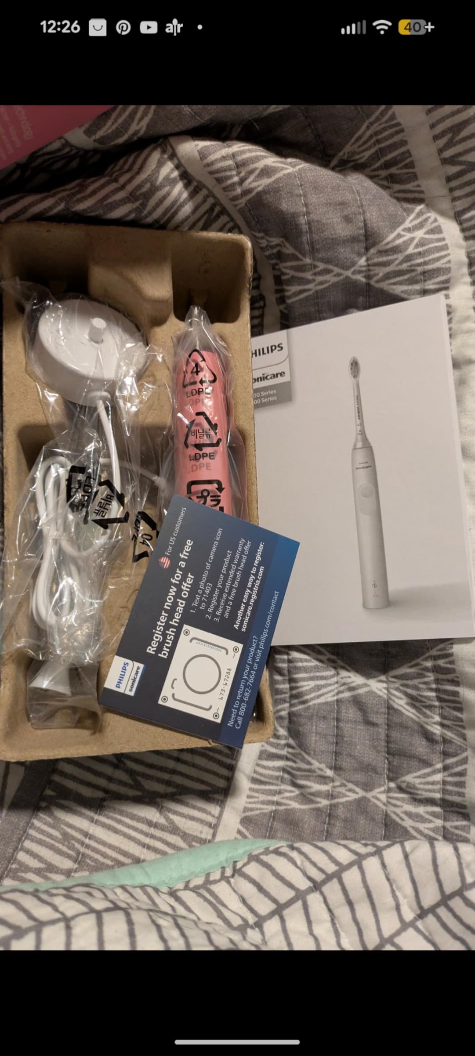 Philips Sonicare 4100 Rechargeable Electric Toothbrush, Deep Pink customer photo 1