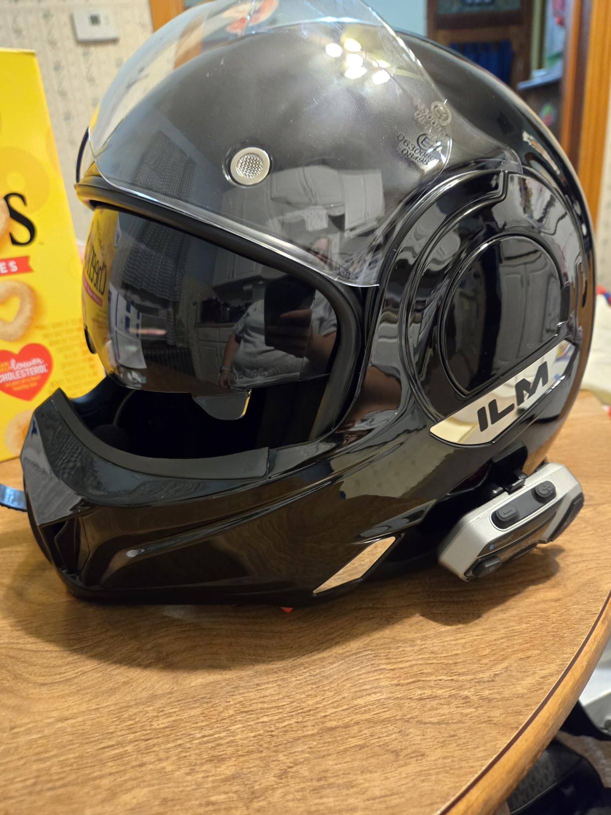 ILM Vintage Full Face Modular Motorcycle Helmet for Adults Men ATV UTV Snowmobile with 180° Reversible Chin Guard DOT ILM-B707(Matte Black, L) customer photo 1