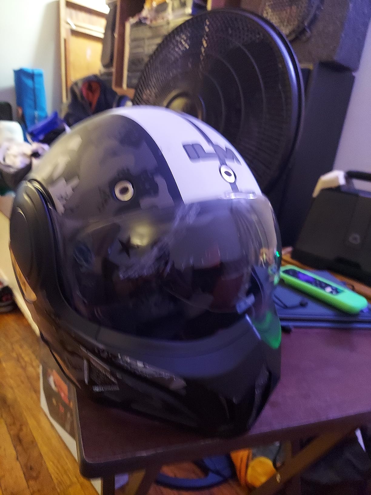 ILM Vintage Full Face Modular Motorcycle Helmet for Adults Men ATV UTV Snowmobile with 180° Reversible Chin Guard DOT ILM-B707(Matte Black, L) customer photo 2