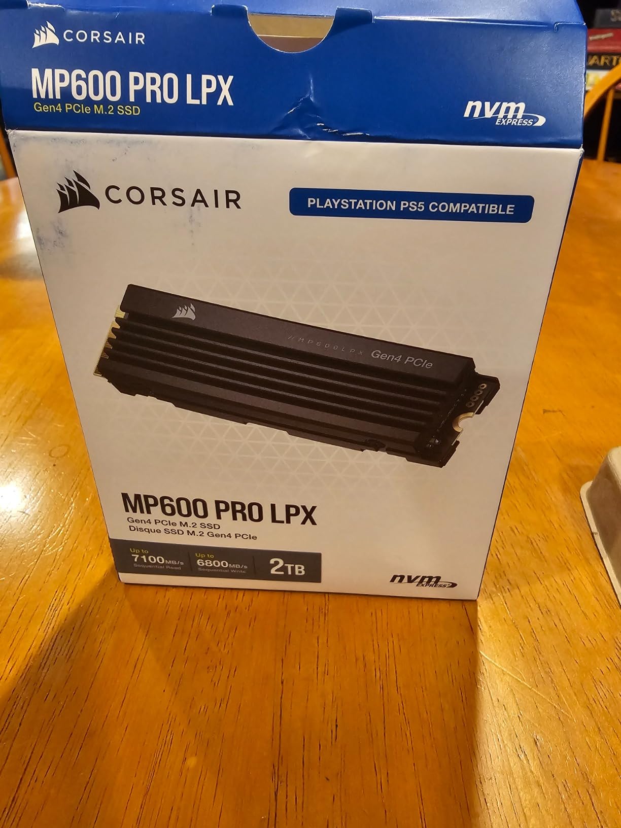 Corsair MP600 PRO LPX 2TB M.2 NVMe PCIe x4 Gen4 SSD - Optimized for PS5 (Up to 7,100MB/sec Sequential Read & 5,800MB/sec Sequential Write Speeds, High-Speed Interface, Compact Form Factor) Black customer photo 2