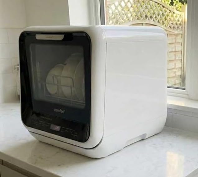 COMFEE' Portable Mini Dishwasher Countertop with 1.32Gal Built-in Water Tank for Apartments& RVs, No Hookup Needed, 6 Programs, 360° Dual Spray, 162℉ High-Temp& Air-Dry Function customer photo 2