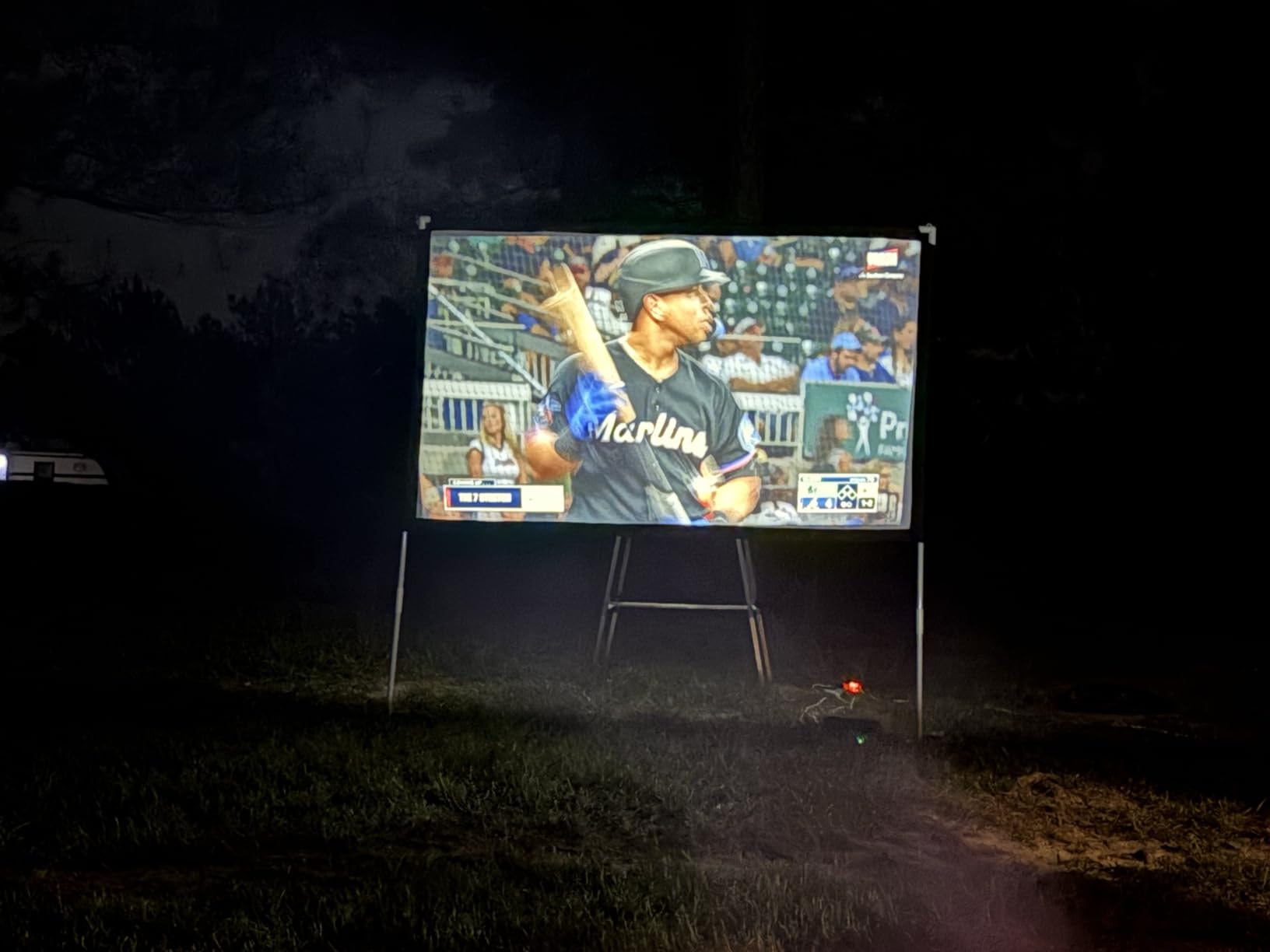 Projector Screen and Stand 150 inch 16:9 HD 4K Large Outdoor Projector Screen Portable Projection Movie Screen with Carry Bag for Home Theater Backyard Cinema Travel Foldable Anti Crease Windproof customer photo 2