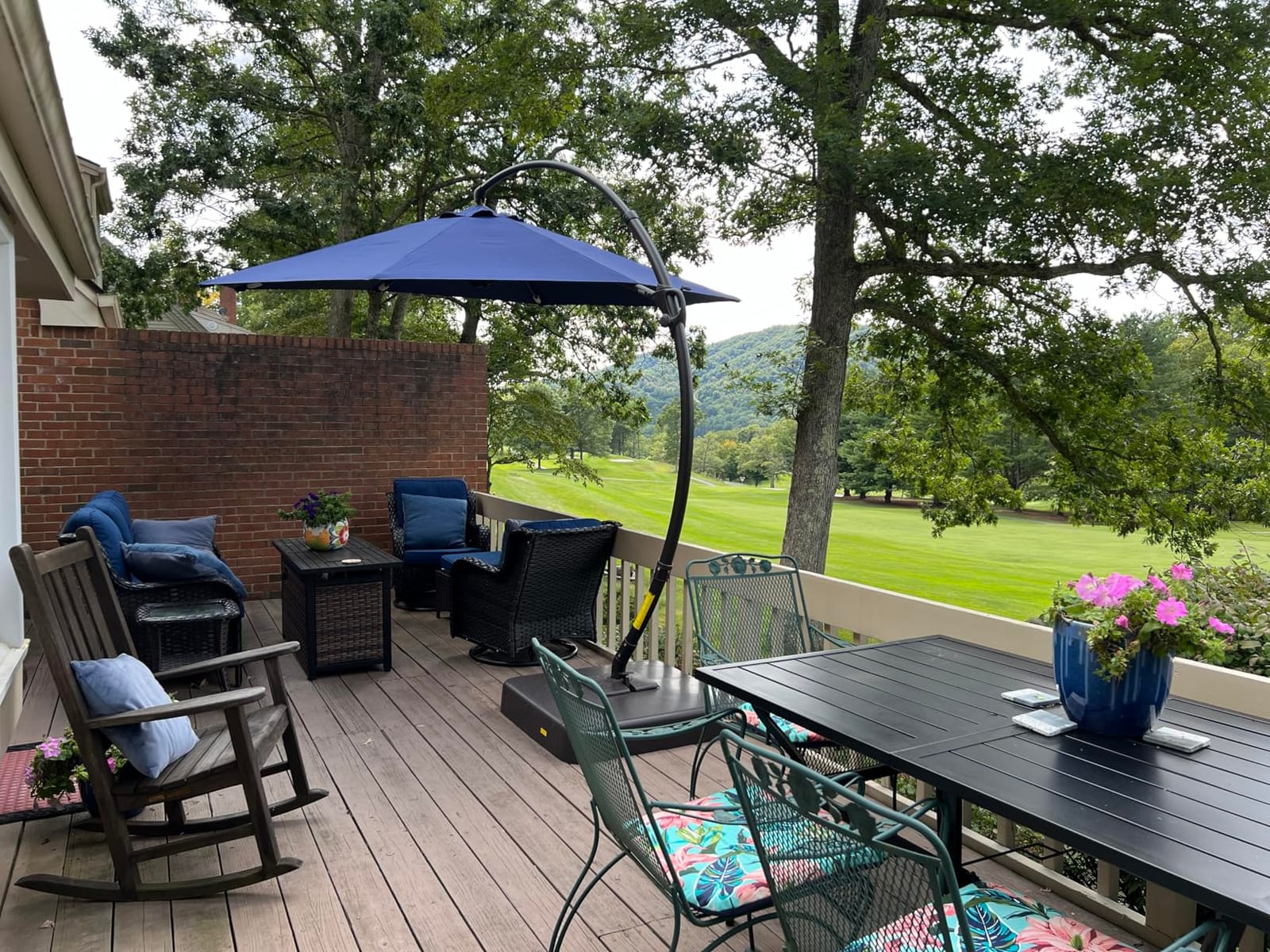 LAUSAINT HOME Outdoor Patio Umbrella with Base included, 11 FT Deluxe Curvy Cantilever Umbrella Heavy Duty Offset Hanging Umbrella with 360° Rotation for Market, Pool, Garden, Backyard, Deck (Beige) customer photo 1