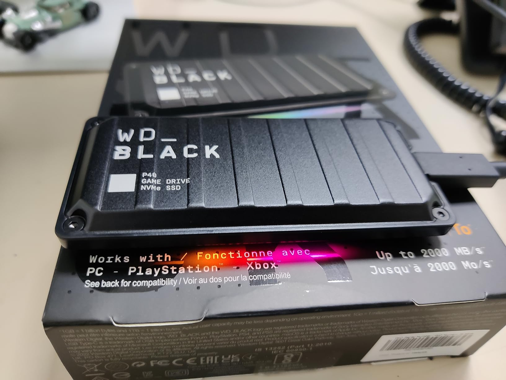 Western Digital 1TB P40 Game Drive SSD - Up to 2,000MB/s, RGB Lighting, Portable External Solid State Drive , Compatible with Playstation, Xbox, PC, & Mac - WDBAWY0010BBK-WESN customer photo 1